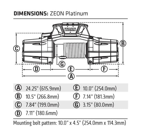 ZEON Platinum 10-S Winch PART NUMBER: 92815